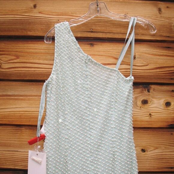 MAC DUGGAL  Blue One Shoulder Asymmetrical Hem Dress - Picture 12 of 14